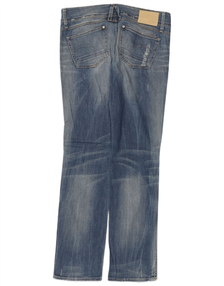 G-Star Femme Jean droit vieilli W31 L32 Bleu Coton