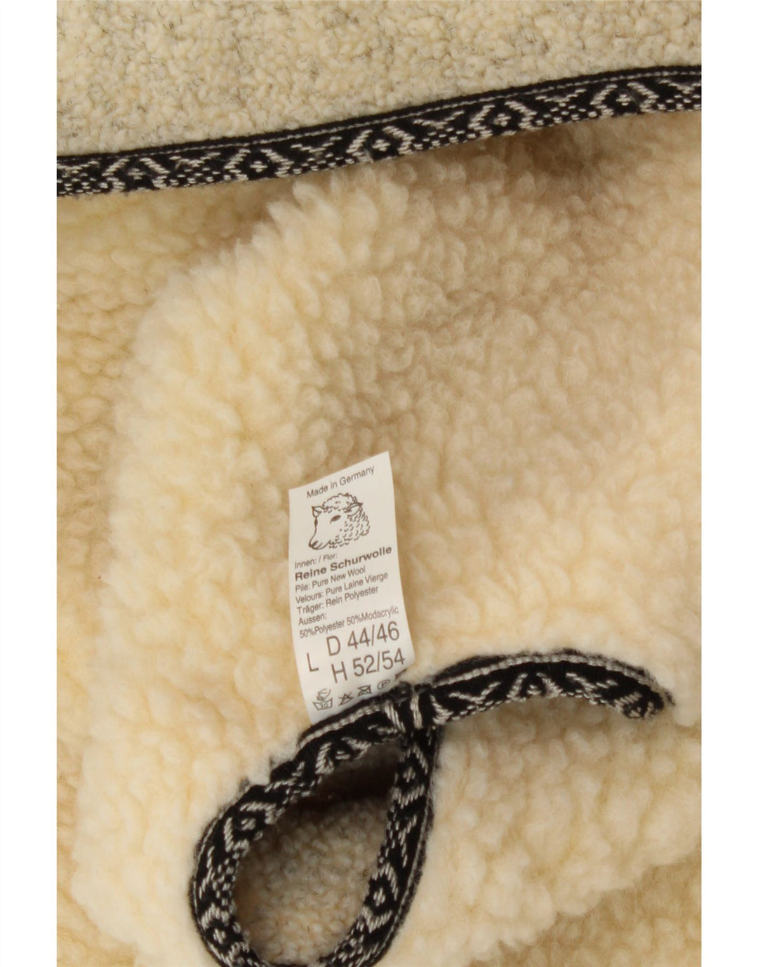 VINTAGE Gilet Sherpa Homme IT 52/54 XL Beige Laine Vierge