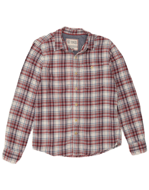 FAT FACE Mens Flannel Shirt Small Red Check Cotton