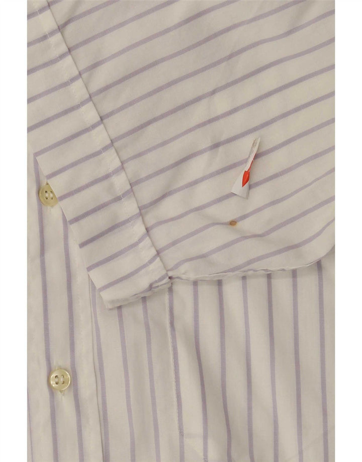 Valentino Chemise à Manches Courtes Homme Coton Rayé Blanc Moyen