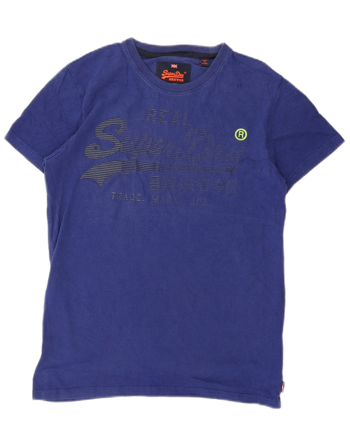 Superdry T-Shirt Graphique Homme Petit Bleu Coton