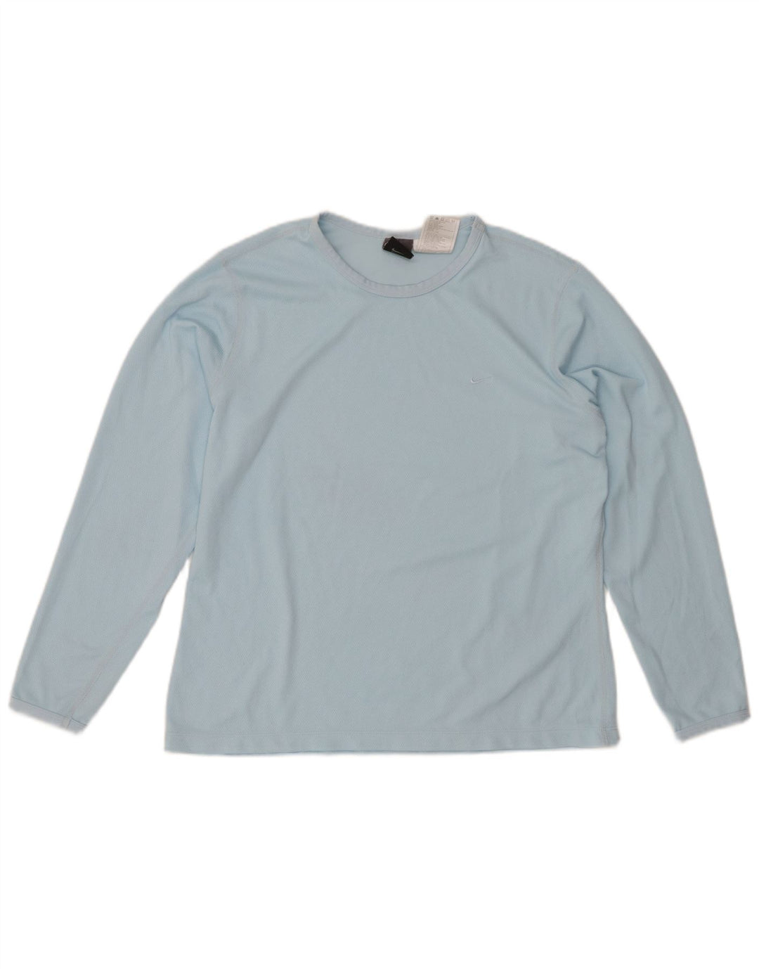 NIKE Haut Dri Fit à manches longues pour femme US 12/14 Large Bleu Polyester