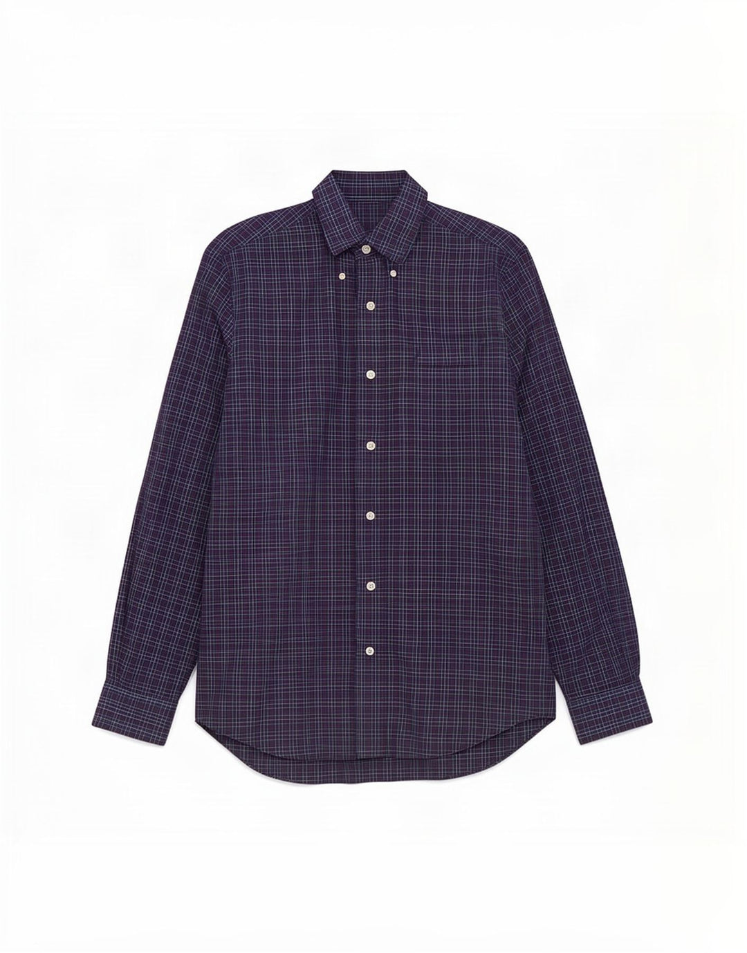 Nautica Chemise Homme Petit Carreau Bleu Marine Coton