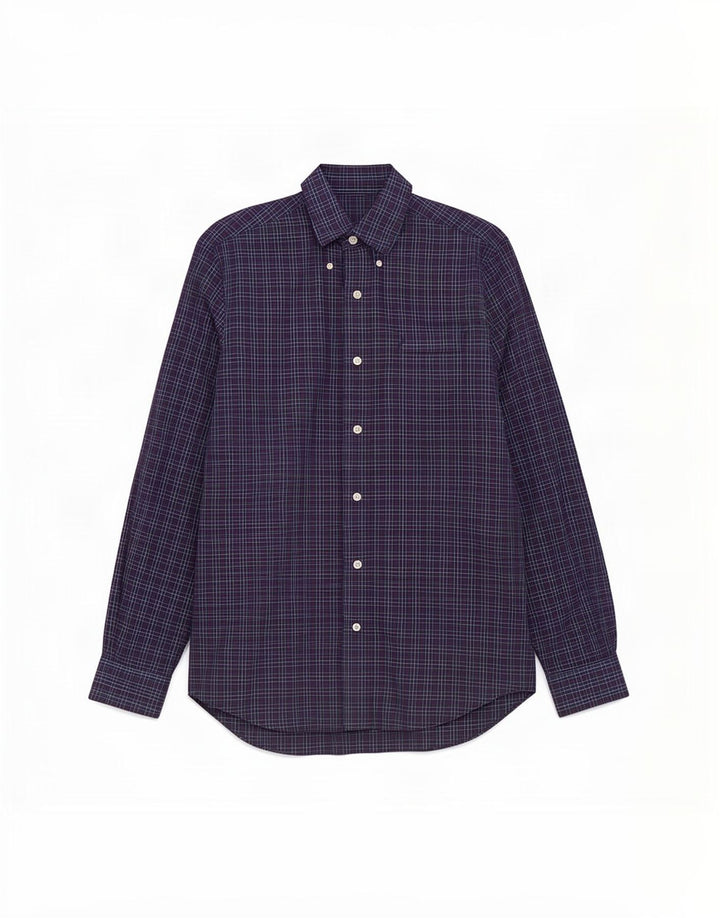 Nautica Chemise Homme Petit Carreau Bleu Marine Coton