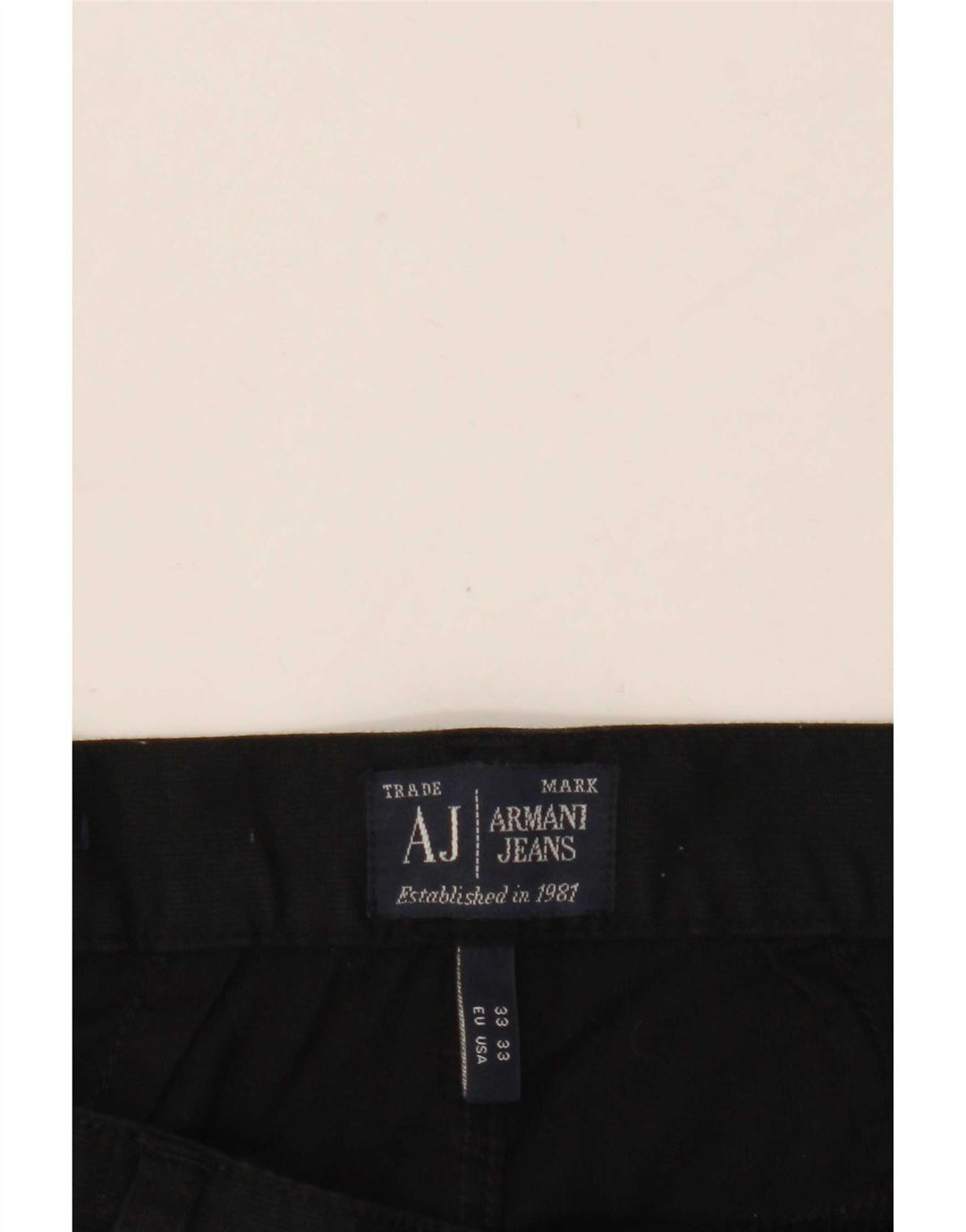 Armani Pantalon décontracté régulier pour homme W33 L27 Coton noir