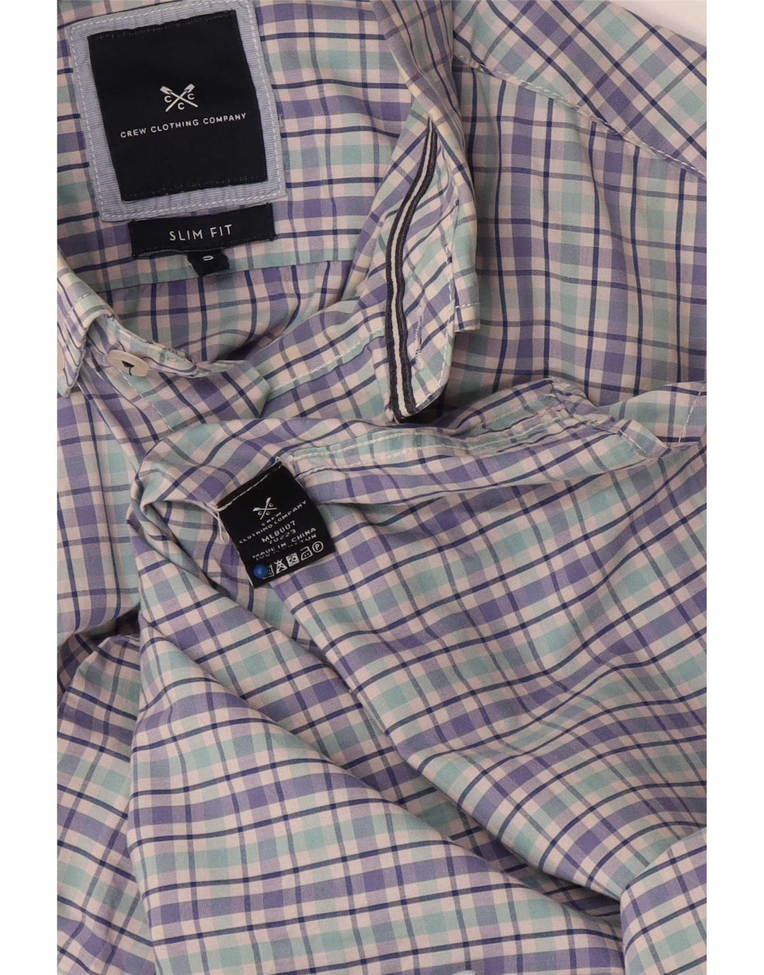 Crew Clothing Chemise Slim Fit pour Homme en Coton à Petits Carreaux Multicolores