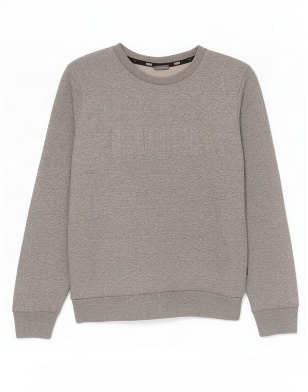 Puma Sweat-shirt graphique pour femme UK 14 Gris moyen chiné en coton