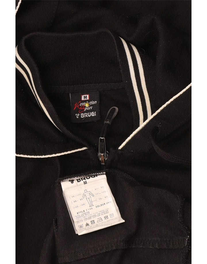 Brugi Pull à capuche zippé pour homme en polyester noir moyen