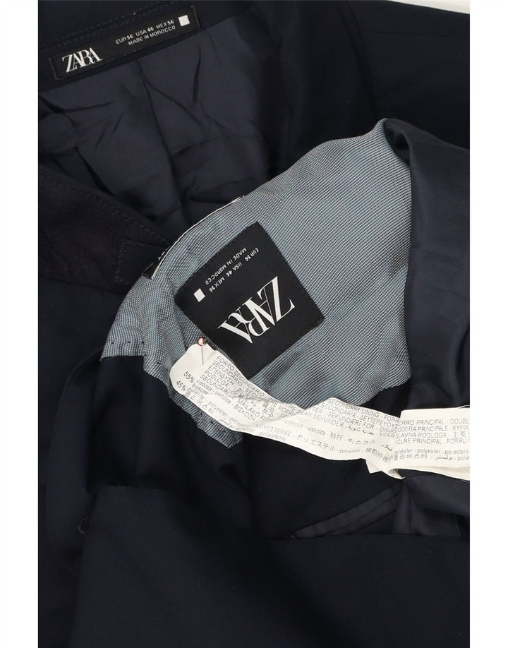 Zara Veste Blazer 2 Boutons Homme EU 56 XL Bleu Marine Viscose