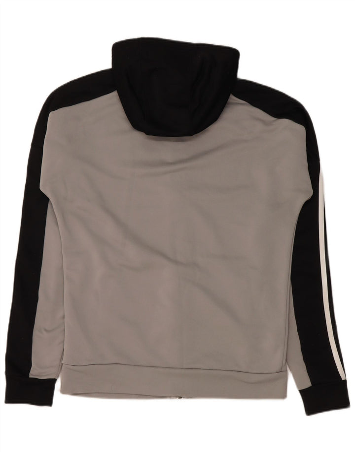 Adidas Pull à capuche zippé pour homme Petit polyester color block gris