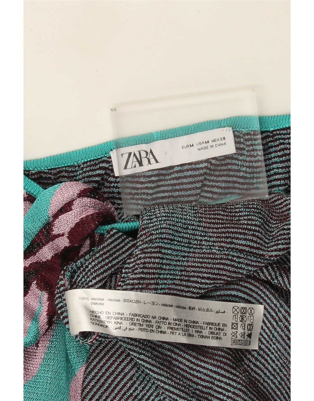 Zara Femme Maxi Robe d'été UK 12 Bleu Moyen Floral Viscose
