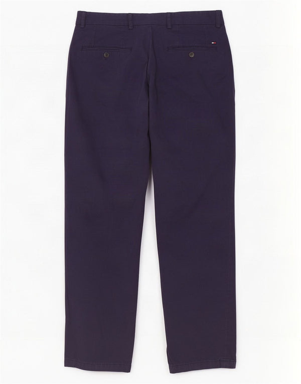Tommy Hilfiger Pantalon Chino Droit Homme W32 L32 Bleu Marine Coton