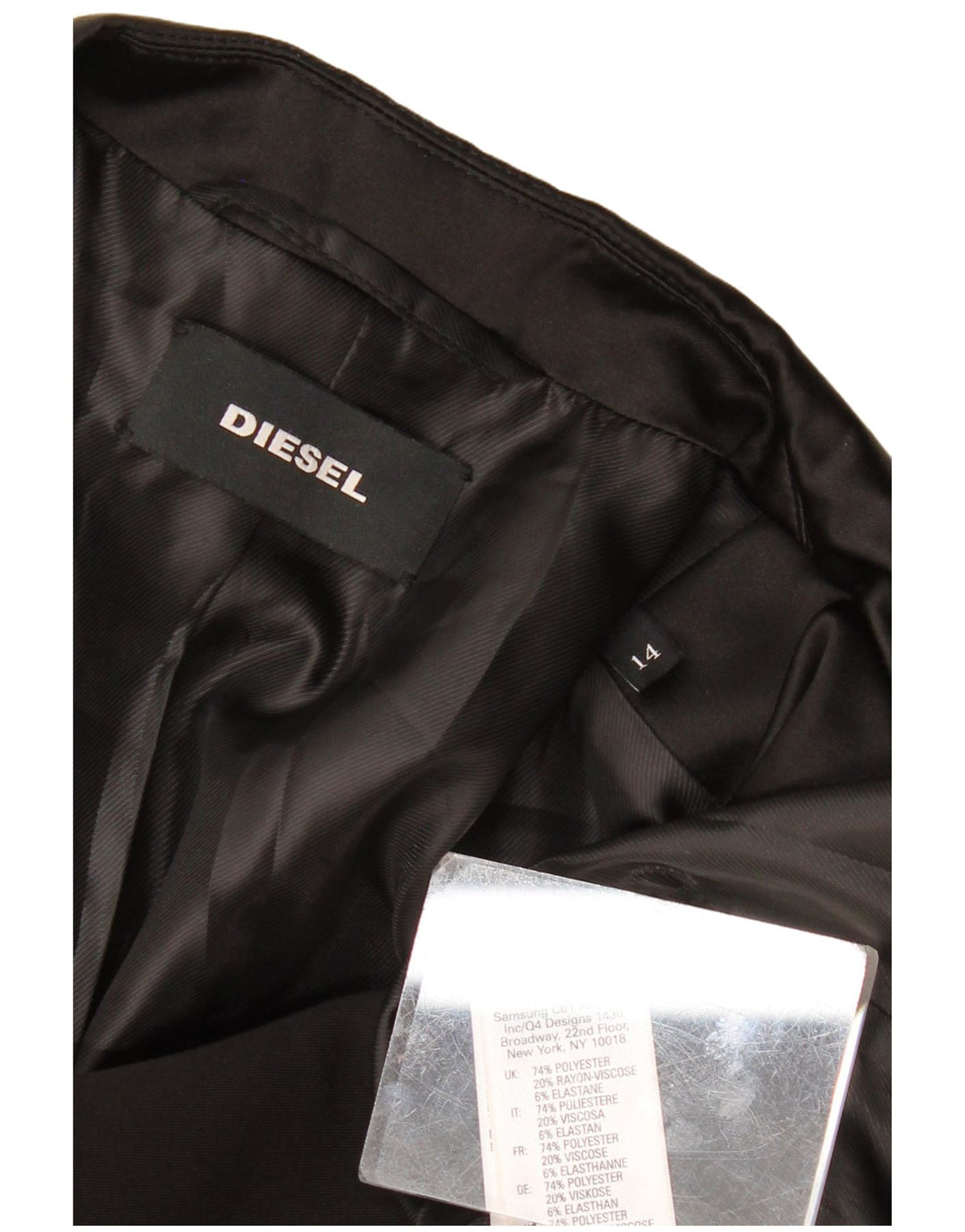 Diesel Veste Blazer 2 Boutons Garçon 13-14 ans Noir Polyester