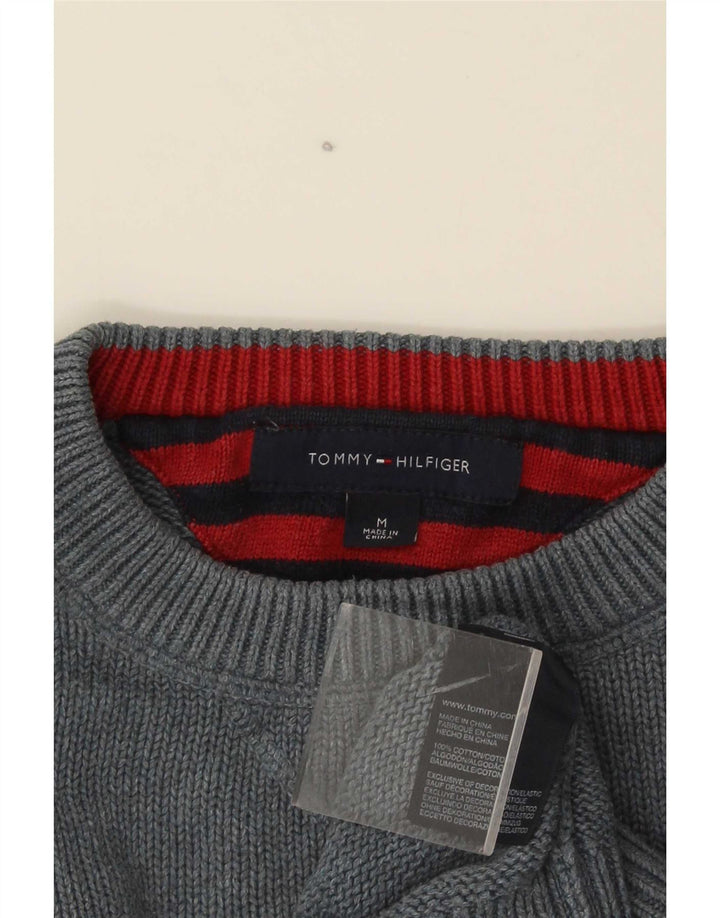 Tommy Hilfiger Pull Ras du Cou Homme Gris Moyen Coton