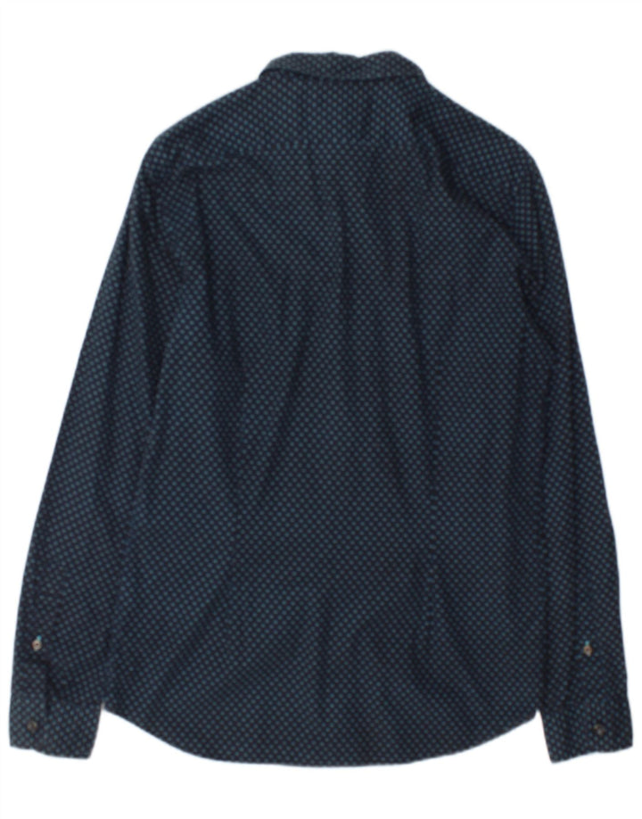 Diesel Chemise Slim Fit Bleu Marine Moyen à Pois Coton