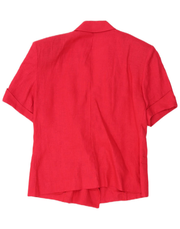 vintage Femmes Manches Courtes Double Breasted Blazer Veste IT 48 XL Rouge
