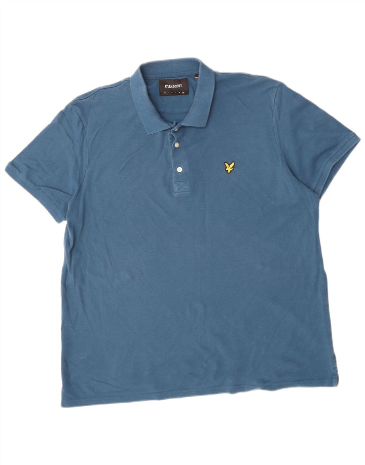 LYLE & SCOTT Mens Polo Shirt 2XL Blue Cotton Vintage Lyle & Scott and Second-Hand Lyle & Scott from Messina Hembry 