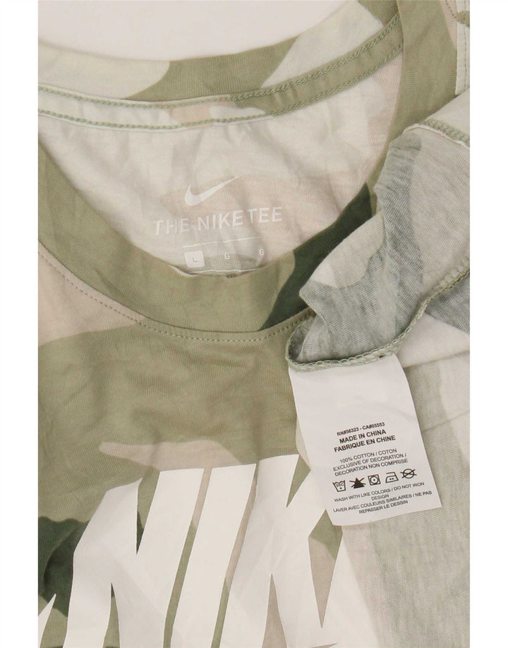Nike Haut graphique à manches longues pour homme en coton camouflage grand kaki