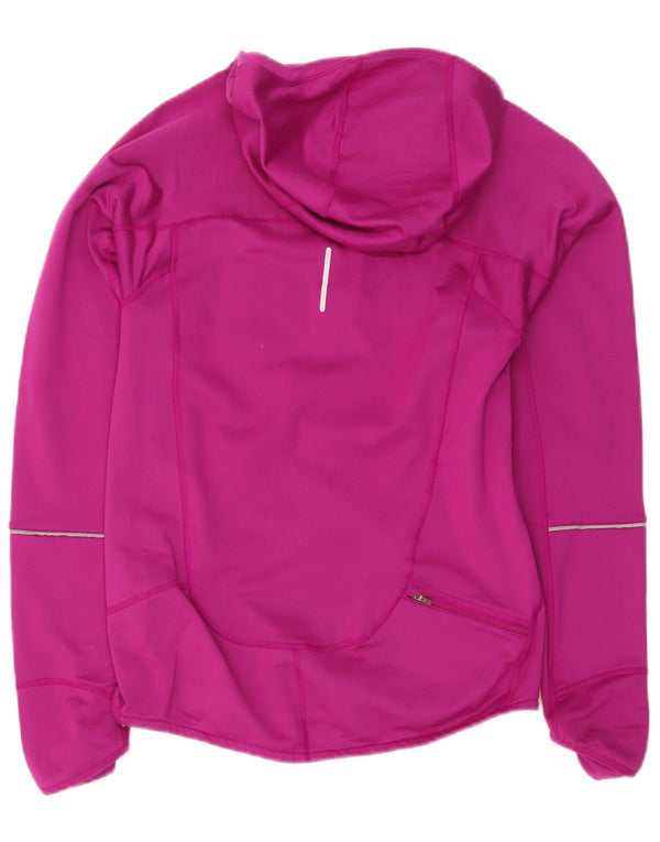Nike Dri Fit Haut de survêtement à capuche avec col zippé pour femme Rose 10 Petit
