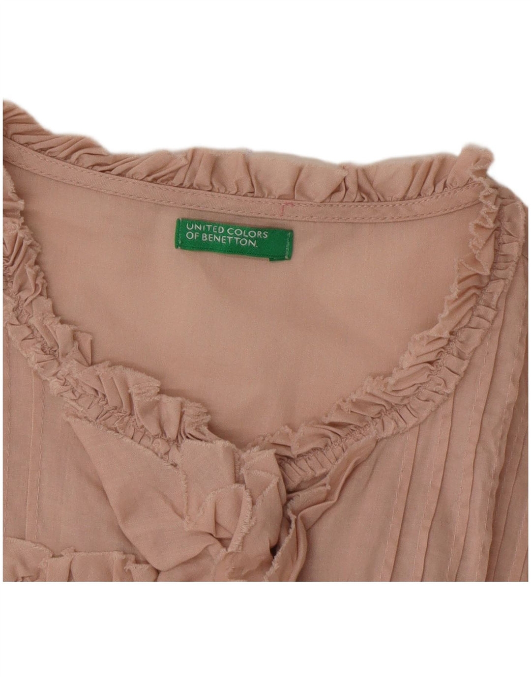 Benetton Chemisier à volants sur le devant pour femme UK 14 Large Rose