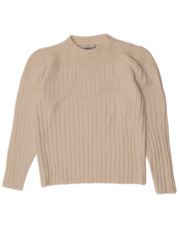 Bikkembergs Pull à col rond pour femme UK 12 Medium Off White