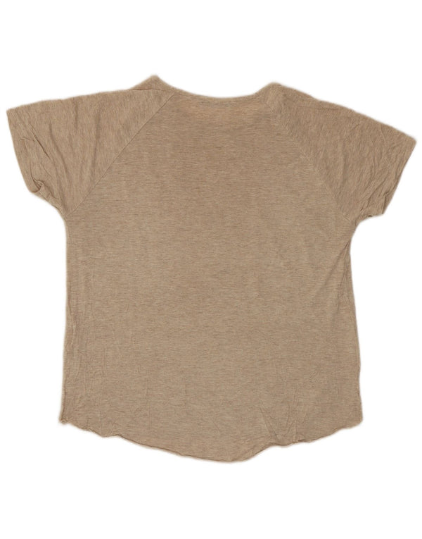 Zara Womens Graphic T-Shirt Top UK 10 Petit Beige