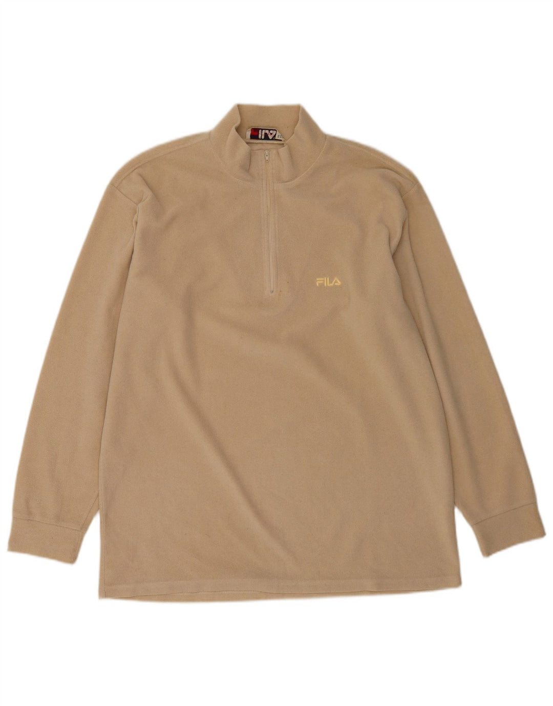 Fila Pull polaire à col zippé pour homme 2XL Beige Polyester