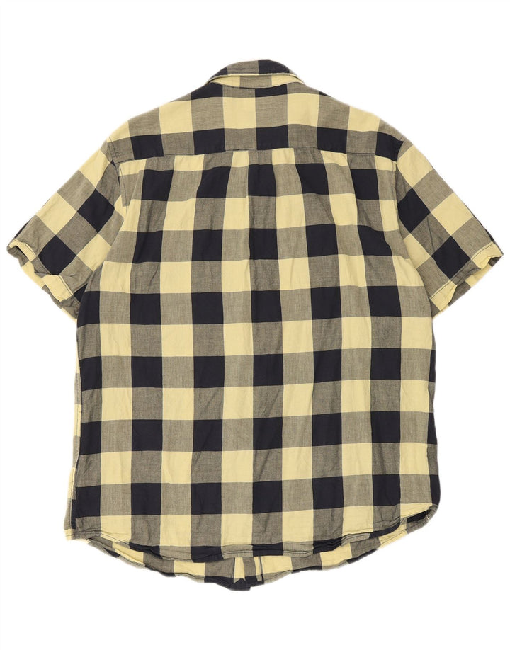 Wrangler Chemise à manches courtes pour homme Coupe régulière Grand coton vichy jaune