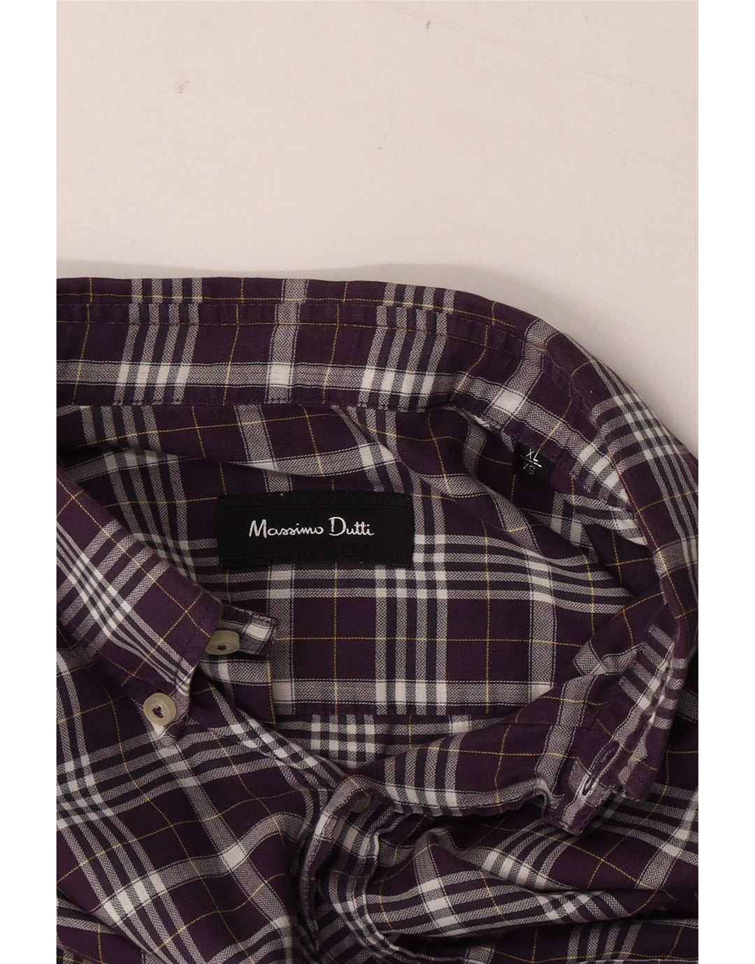 Massimo Dutti Chemise Homme XL Violet Carreaux