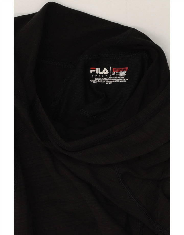 Fila Haut à capuche à manches longues pour femme UK 12 Polyester à fines rayures noir moyen