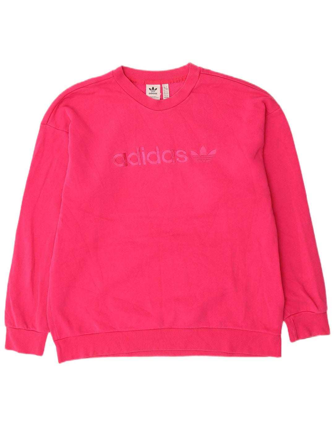 Adidas Sweat-shirt surdimensionné graphique pour femme UK 12 Rose moyen