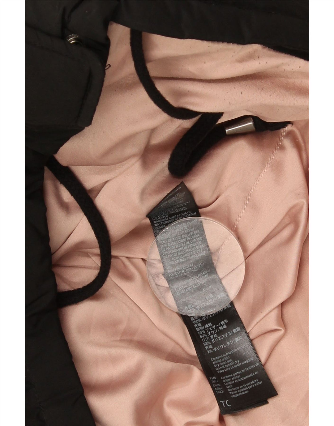 Topshop Veste matelassée surdimensionnée à capuche pour femme UK 8 Small Noir Polyester