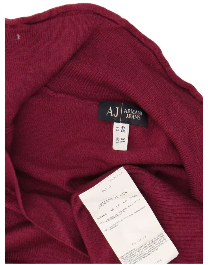 Armani Jeans Pull à col polo pour femme EU 46 XL Laine marron