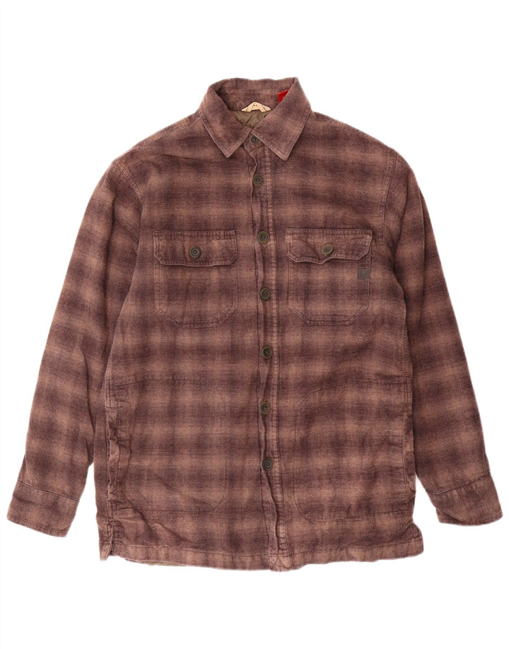 IZOD Chemise en Flanelle Bûcheron Homme Petit Carreau Marron Coton
