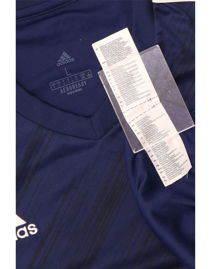 Adidas Hommes Aeroready T-Shirt Haut Grand Bleu Marine Polyester