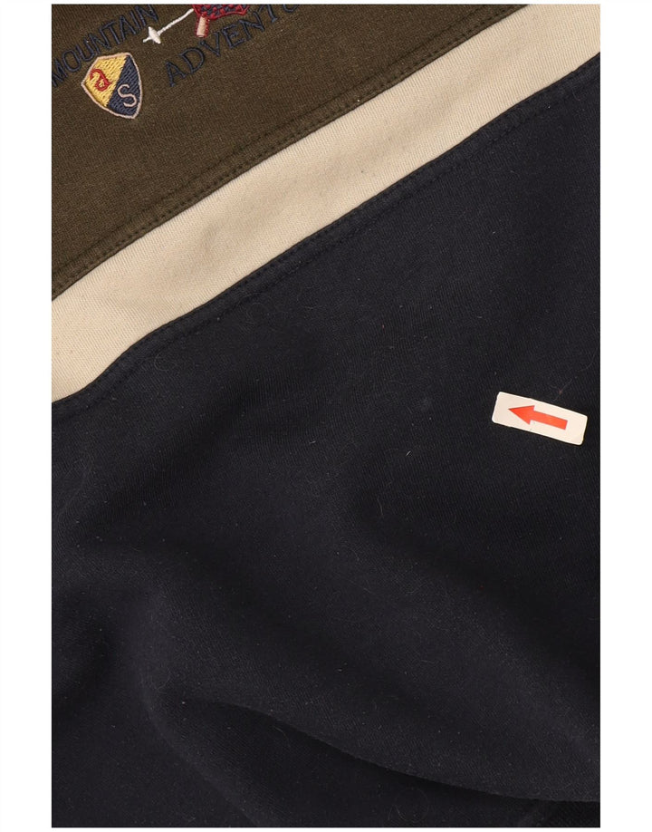 Canda Sweat-shirt graphique pour homme en coton color block bleu marine Taille L