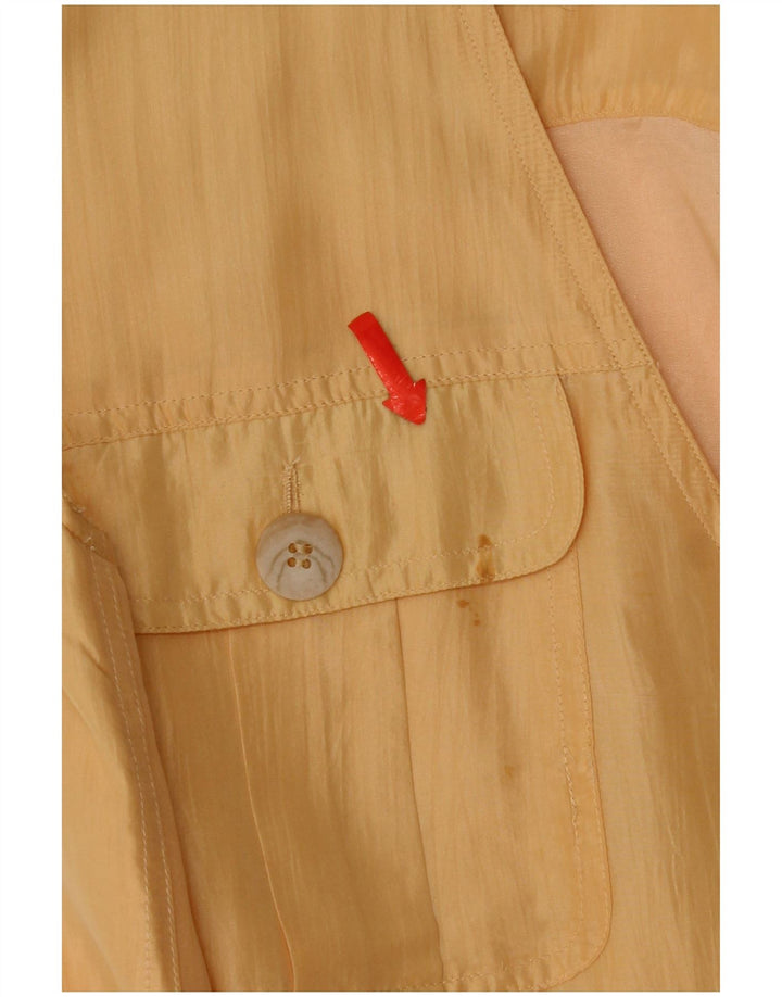 Krizia Femme Cardigan Sans Manches Top IT 40 Small Jaune Soie
