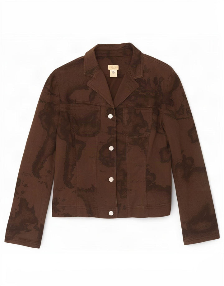 ALVIERO MARTINI Veste en Jean Graphique Femme IT 48 Large Marron Coton