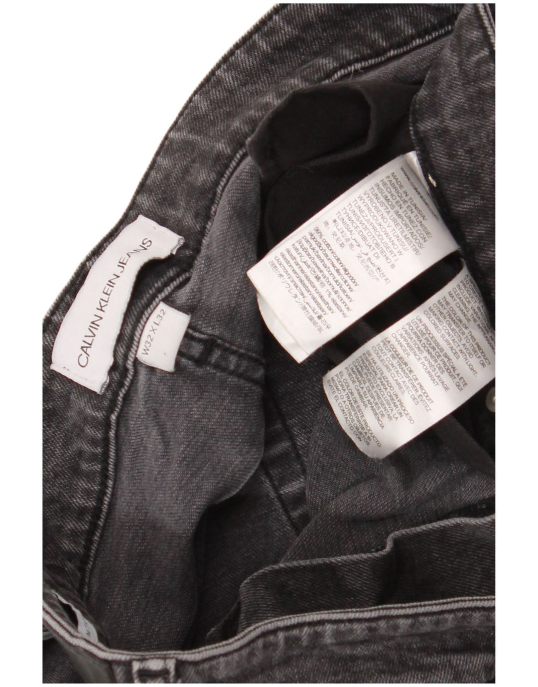 Calvin Klein Jean Slim Homme W32 L32 Gris Coton