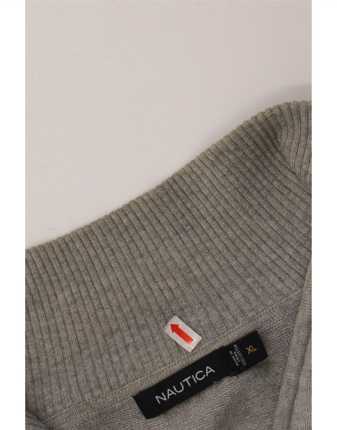 NAUTICA Pull col zippé pour homme XL Gris Argyle/Diamant Coton