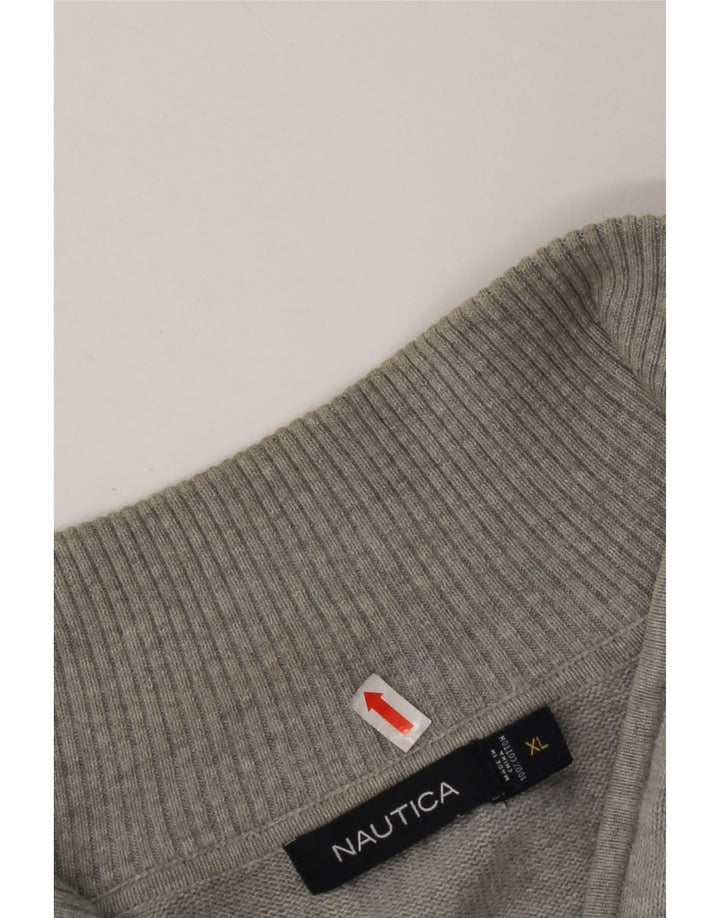 NAUTICA Pull col zippé pour homme XL Gris Argyle/Diamant Coton