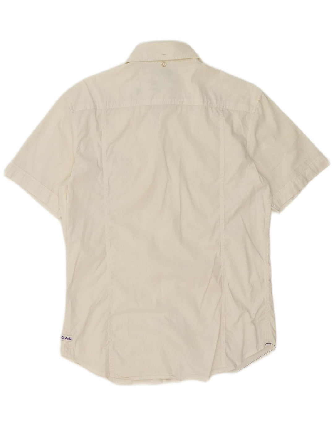 Gas Chemise à Manches Courtes Homme Blanc Moyen Coton