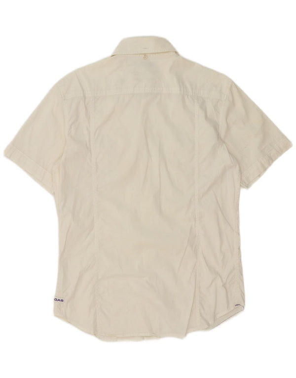Gas Chemise à Manches Courtes Homme Blanc Moyen Coton
