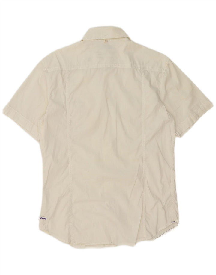 Gas Chemise à Manches Courtes Homme Blanc Moyen Coton
