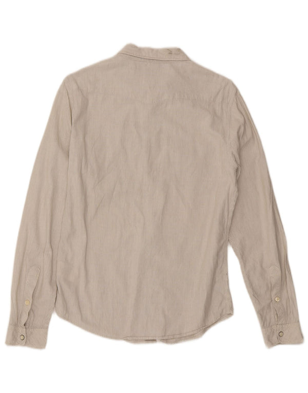 Lee Chemise en flanelle pour homme en coton à fines rayures beige