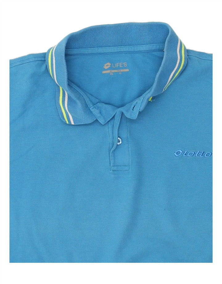 LOTTO Mens Polo Shirt XL Blue Cotton Vintage Lotto and Second-Hand Lotto from Messina Hembry 