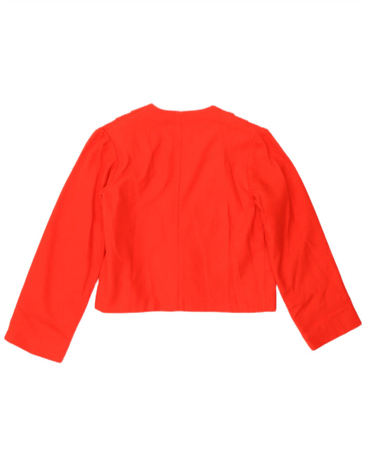 vintage Femmes 1 Bouton Crop Blazer Veste UK 8 Petit Rouge