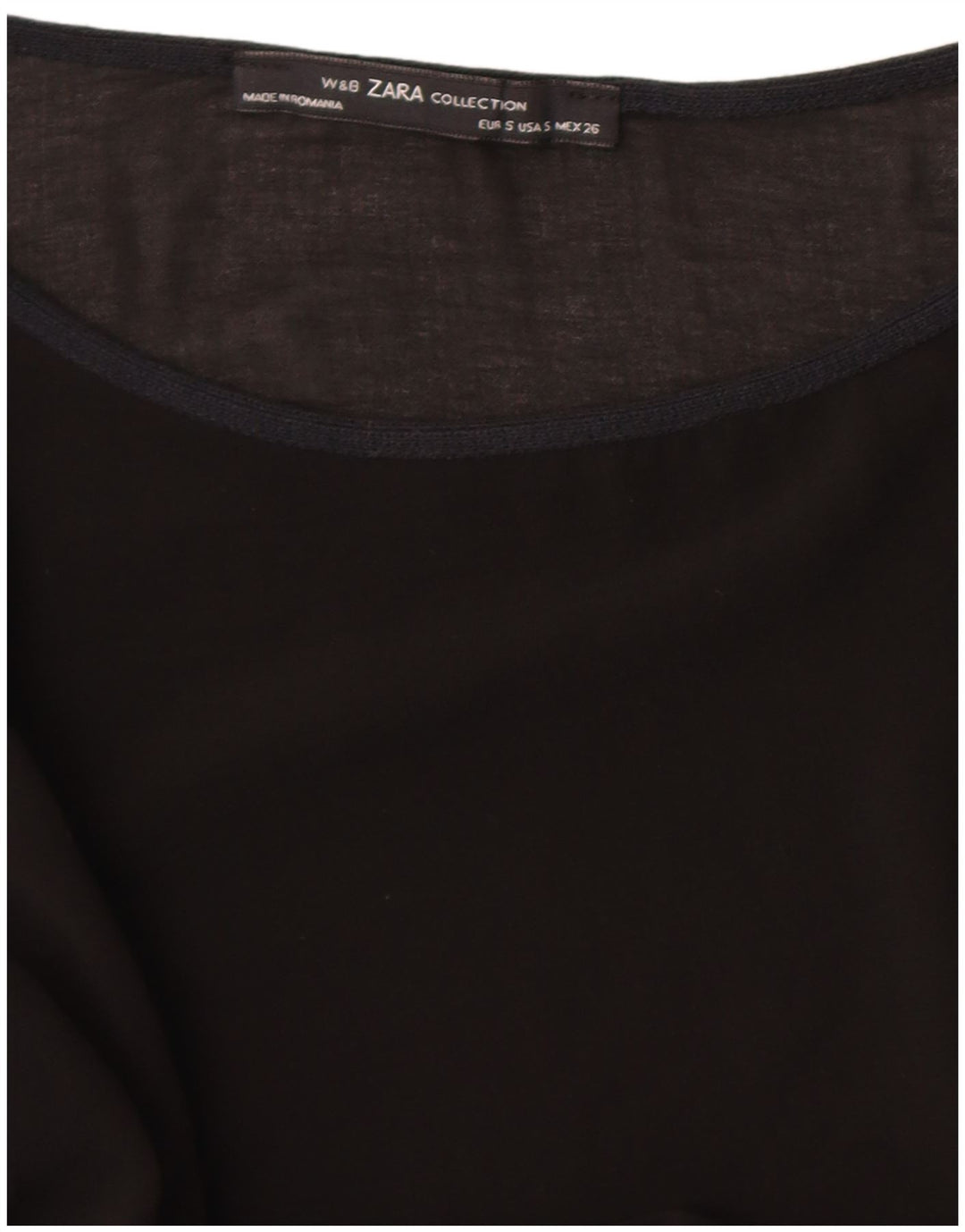 Zara Haut à manches 3/4 pour femme UK 10 Small Noir