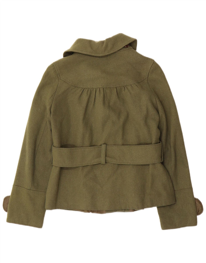 Topshop Caban Femme UK 8 Petite Laine Verte