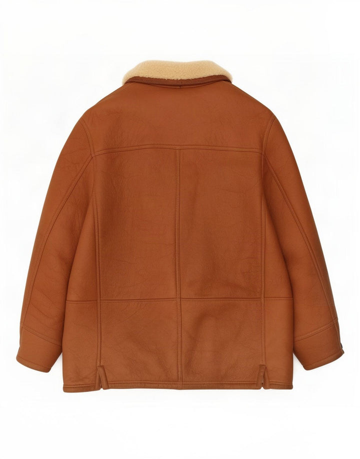 veste en peau de mouton vintage pour hommes IT 54 2XL Marron